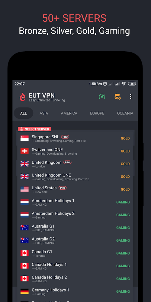 EUT VPN v1.3.14 APK + MOD (PRO Unlocked) Android